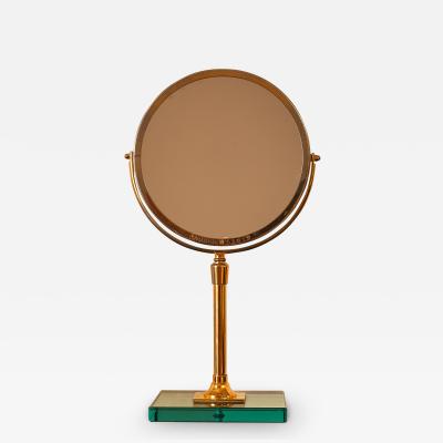 Brass and Glass Vanity Mirror by Miroir Brot France