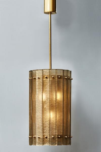 Brass and Golden Murano Glass Lantern