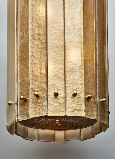 Brass and Golden Murano Glass Lantern