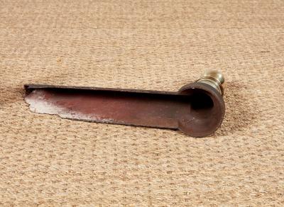 Brass and Iron Engine Turned Andirons