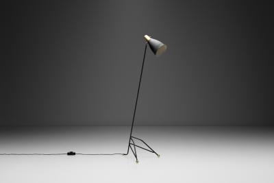 Brass and Lacquered Metal Floor Lamp Europe 1950s