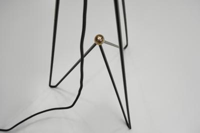 Brass and Lacquered Metal Tripod Floor Lamp by EWJ Attr Sweden ca 1950s