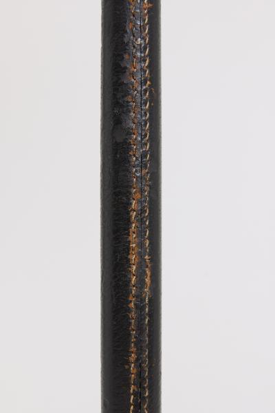 Brass and Leather Floor Lamp