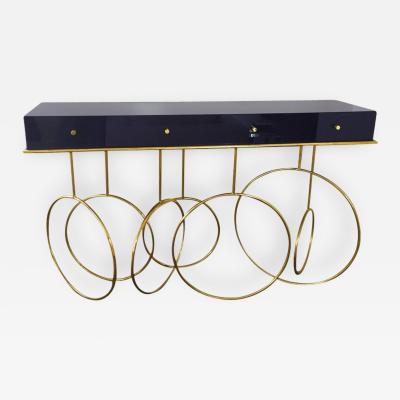 Brass and Lucite Console Table by Amparo Calderon Tapia