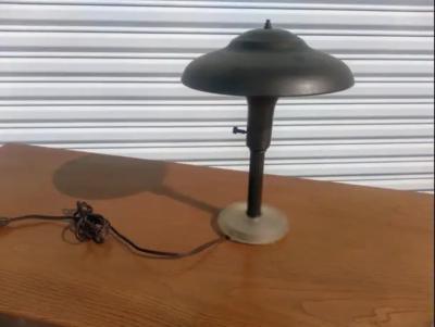 Brass and Lucite Flying Saucer Table Lamp