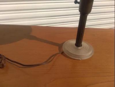 Brass and Lucite Flying Saucer Table Lamp