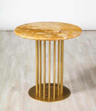 Brass and Marble Contemporary Side Table