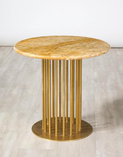 Brass and Marble Contemporary Small Side Table