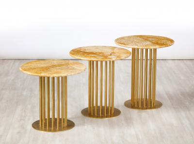 Brass and Marble Contemporary Small Side Table