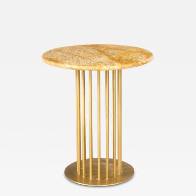 Brass and Marble Contemporary Tall Side Table