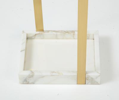 Brass and Marble Umbrella Stand by James Devlin
