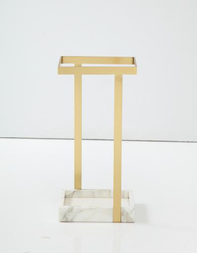 Brass and Marble Umbrella Stand by James Devlin
