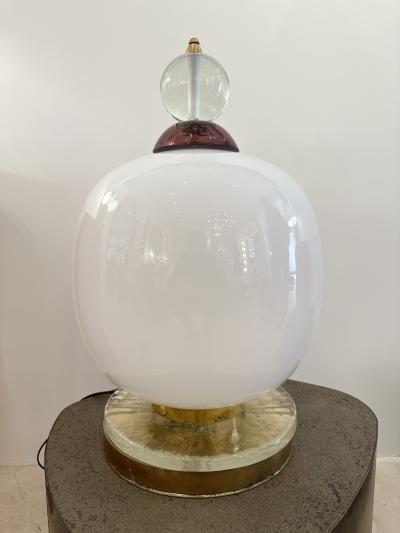 Brass and Murano Glass Lamp Italy 1990s