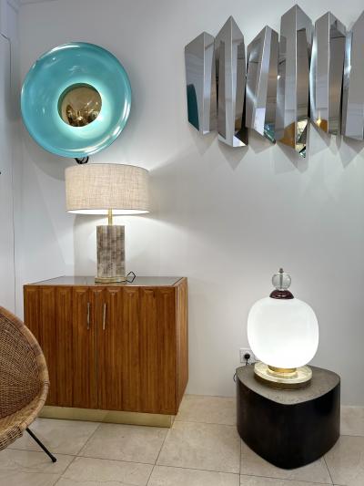 Brass and Murano Glass Lamp Italy 1990s