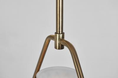 Brass and Opaque Glass Ceiling Lamp Europe ca 1950s