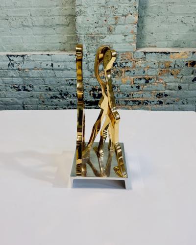 Brass and Polished Aluminum Figurative Sculpture attributed Jean Arp 1970