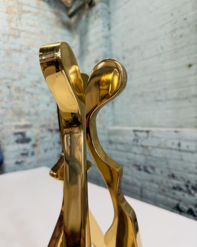 Brass and Polished Aluminum Figurative Sculpture attributed Jean Arp 1970