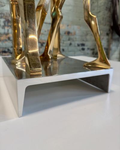 Brass and Polished Aluminum Figurative Sculpture attributed Jean Arp 1970