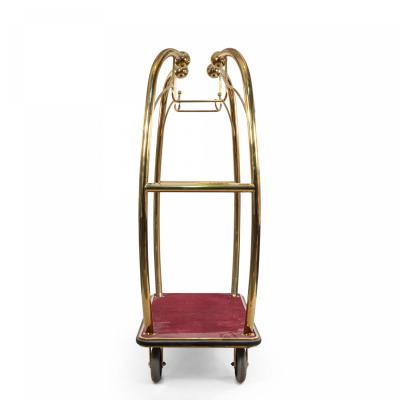 Brass and Red Carpet Hotel Luggage Carts