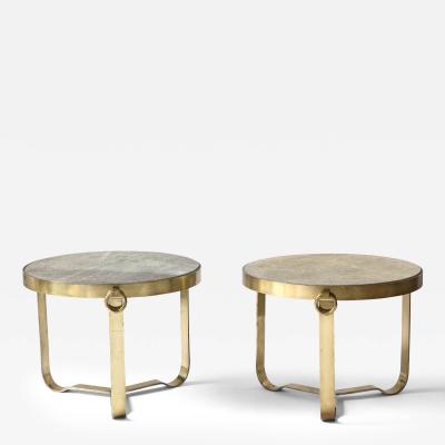 Brass and Shagreen Side Table Italy 20th C 