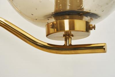 Brass and Smoked Glass Wall Light for Westal Sweden Second half of 20th Century