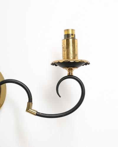 Brass and Steel Sconces France c 1940