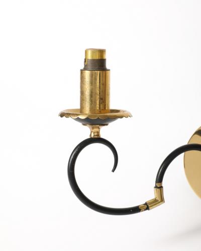 Brass and Steel Sconces France c 1940