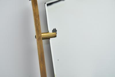 Brass and Wood Mirror Italy 1950s