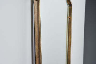 Brass and Wood Mirror Italy 1950s