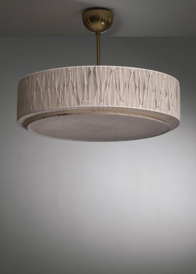 Brass and fabric pendant lamp
