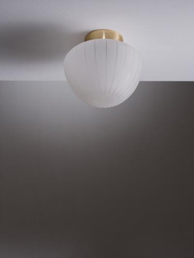 Brass and glass ceiling lamp