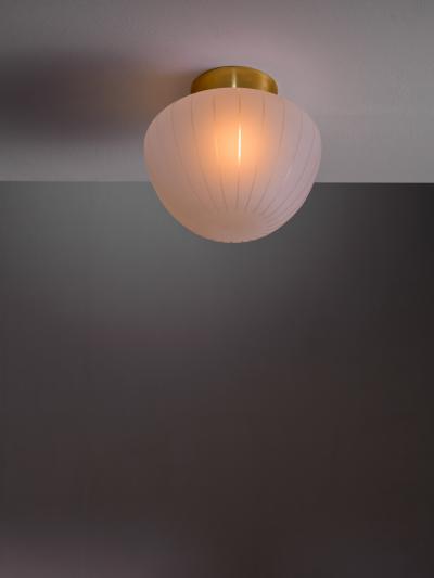 Brass and glass ceiling lamp