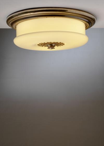 Brass and glass ceiling lamp