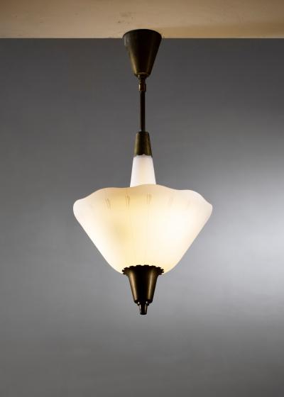 Brass and glass pendant