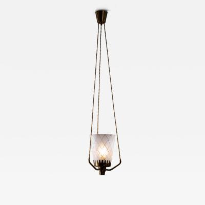 Brass and glass pendant