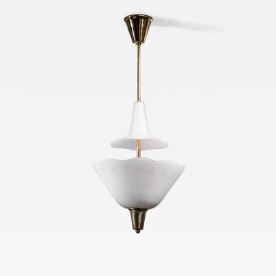 Brass and glass pendant