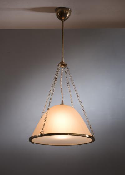 Brass and glass pendant lamp
