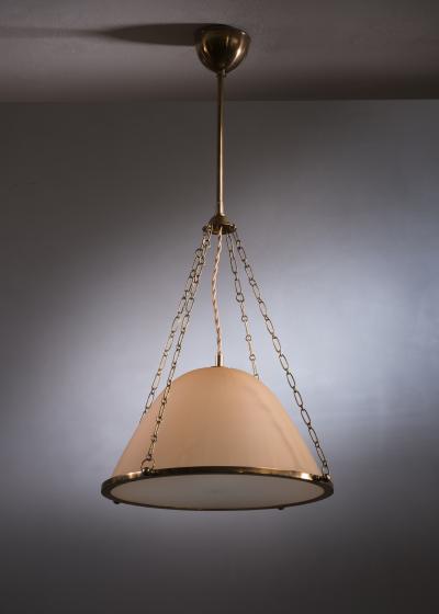 Brass and glass pendant lamp
