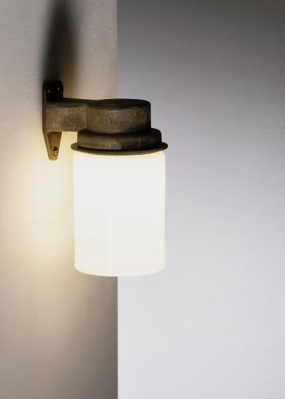 Brass and glass wall lamp
