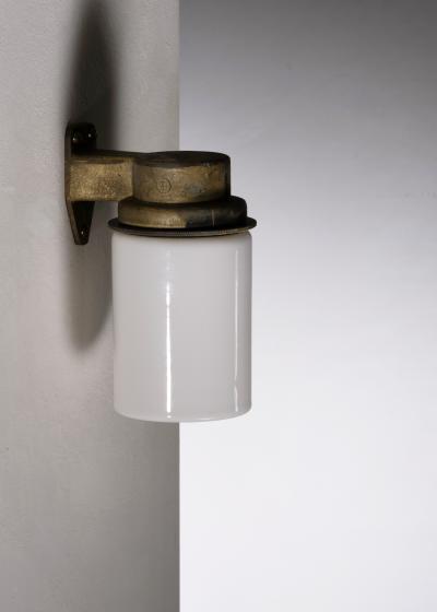 Brass and glass wall lamp