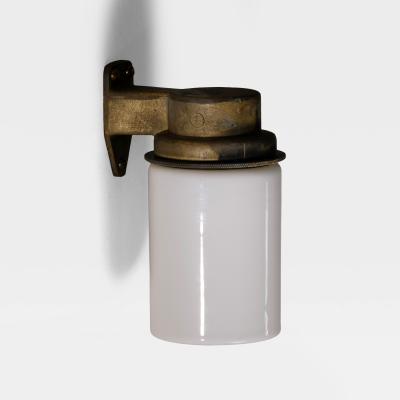 Brass and glass wall lamp