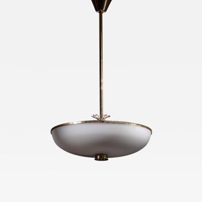Brass and opaline glass pendant