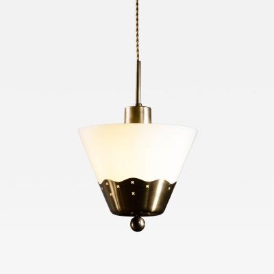 Brass and opaline glass pendant