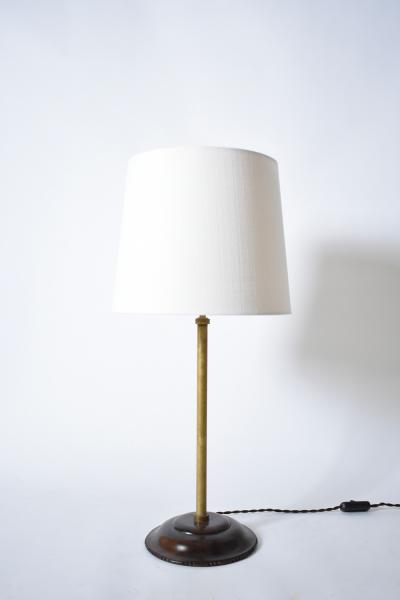 Brass and wood viennese secession lamp 1910s 