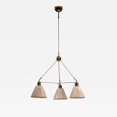 Brass chandelier with 3 shades