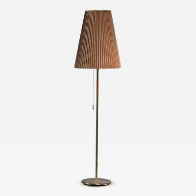 Brass floor lamp with paper shade