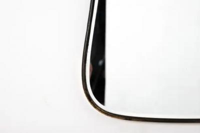 Brass frame mid century Italian mirror with beveled mirror plate c1950