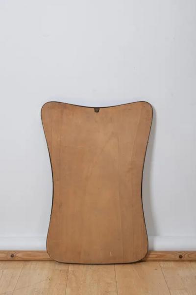 Brass frame mid century Italian mirror with beveled mirror plate c1950