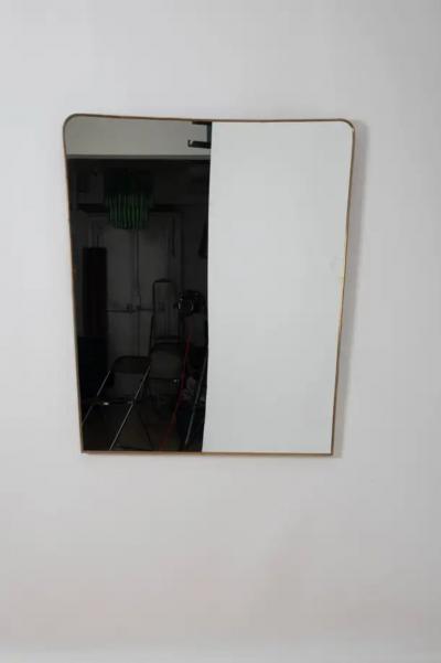 Brass frame mirror Italy c1950