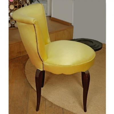 Brass studded upholstered seat